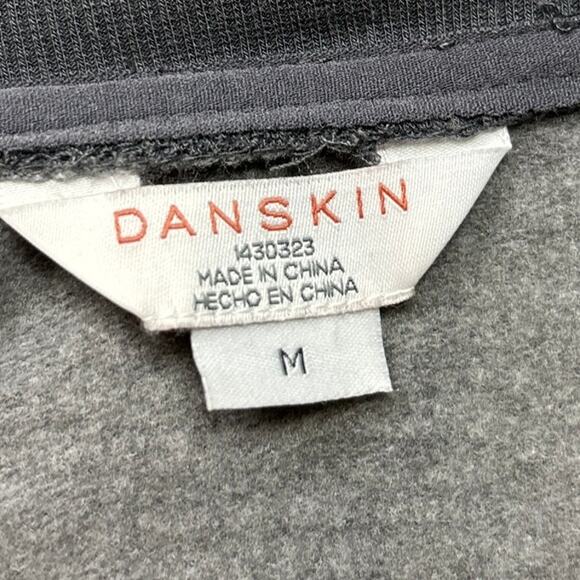 Danskin Grey Tie Dye Marble Print Collar Zip Hooded Athletic Jacket Sweater Top - Picture 7 of 7